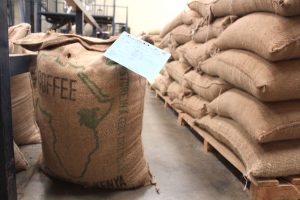 Green coffee warehouse in Kenya