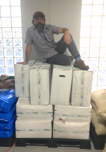 A pallet of Genuine Origin green coffee.