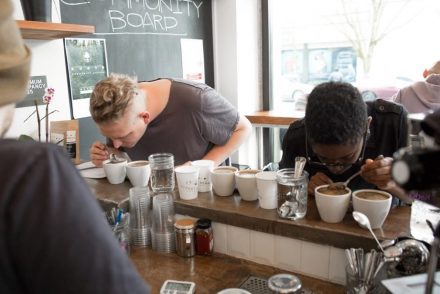 Coffee cupping at Street Bean Coffee Roasters