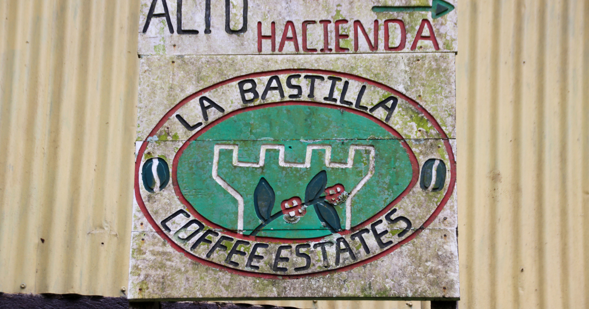 La Bastilla Coffee Estates sign in Jinotega, Nicaragua