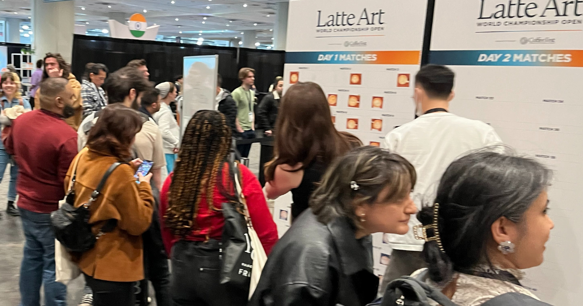 People lining up for the Latte Art Coffee Event Competition