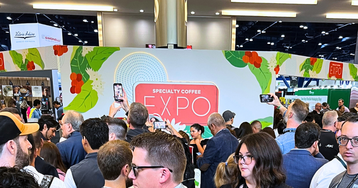 Caffeinated Crowd at Coffee EXPO Houston Entry