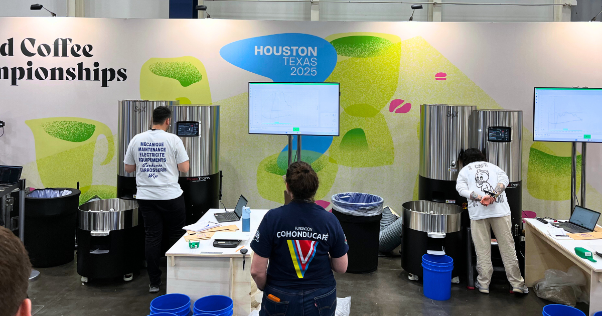 Coffee Champs at Coffee EXPO - Genuine Origin Coffee Roasting Champs at Coffee EXPO in Houston, TX roasting on Stronghold Roasters