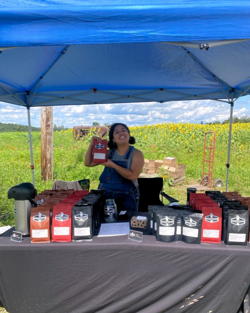 Milestone Coffee Roasting at a local farmer's market - Genuine Origin Coffee Milestone Coffee Roasting at a local farmer's market