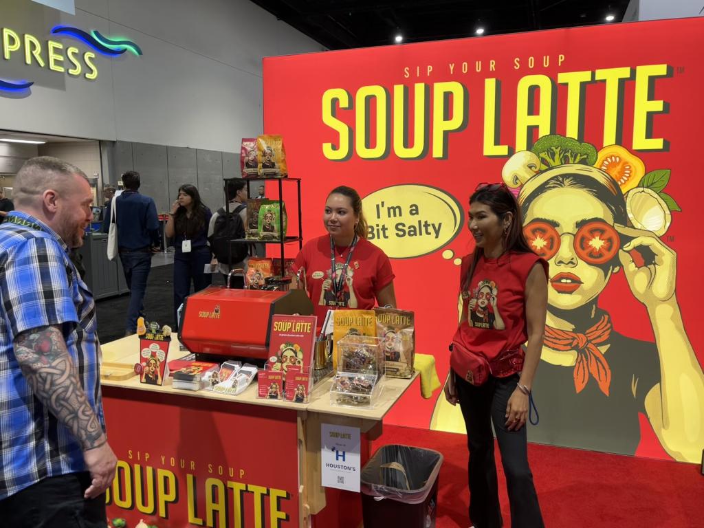 Soup Latte booth at World of Coffee 2026
