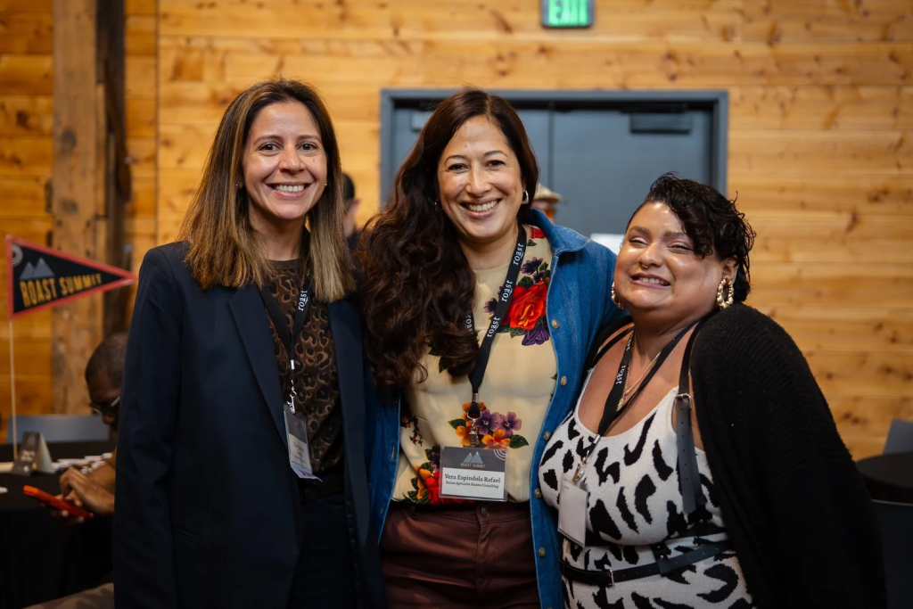 Iliana Delgado Chegwin, Vera Espindola, and Alexandra Zepeda pictured at Roast Summit Portland